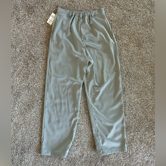 NWT Grey AND NOW THIS Womens Hook And Bar Closure Zippered Wide Leg Pants M - Picture 8 of 13